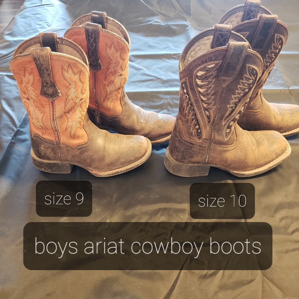 Set of Ariat boys Cowboy Boots size 9 size 10